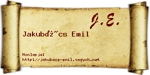 Jakubács Emil névjegykártya