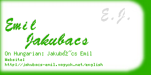 emil jakubacs business card